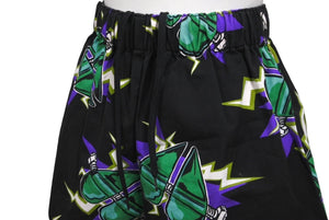 PRADA プラダ フランケン ショートパンツ ハーフ 総柄 APD120191381 コットン ブラック グリーン パープル 38 美品 中古 49732