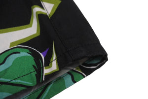 PRADA プラダ フランケン ショートパンツ ハーフ 総柄 APD120191381 コットン ブラック グリーン パープル 38 美品 中古 49732