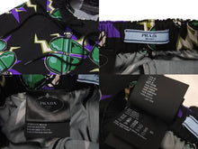 画像をギャラリービューアに読み込む, PRADA プラダ フランケン ショートパンツ ハーフ 総柄 APD120191381 コットン ブラック グリーン パープル 38 美品 中古 49732