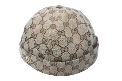 極美品 GUCCI グッチ GG ジャガード ロールキャップ 726745 ベージュ 帽子 注目サイズM 中古 49855 