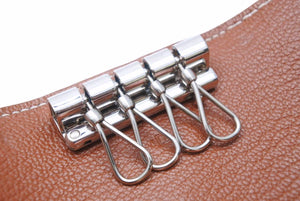 極美品 HERMES エルメス ベアン キーケース コニャック □I刻 シェーブル 小物 中古 49896
