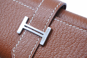 極美品 HERMES エルメス ベアン キーケース コニャック □I刻 シェーブル 小物 中古 49896