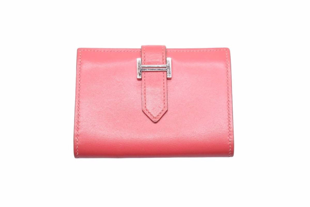 HERMES エルメス べアンミニ タデラクト カードケース □Q ピンク 美品 中古 49903
