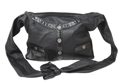 極美品 CHANEL シャネル ガールシャネル ジャケット オールブラック ショルダーバッグ 20番台 中古 49988