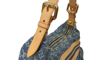 極美品 LOUIS VUITTON ルイヴィトン モノグラムデニム バギーPM ショルダーバッグ ワンショルダー M95049 インディゴブルー 中古 4b002665