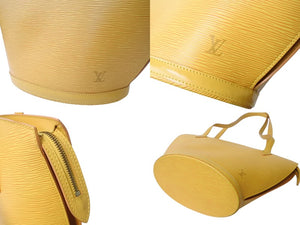 LOUIS VUITTON ルイヴィトン サンジャックPM ハンドバッグ M52279 エピ レザー イエロー ゴールド金具 美品 中古 4b003440