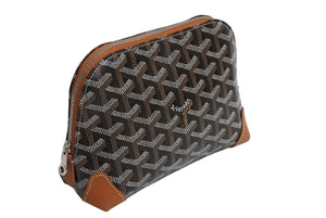 新品未使用 GOYARD ゴヤール ポーチ ヴァンドーム コスメティックポーチ ブラウン シルバー金具 中古 4b003702
