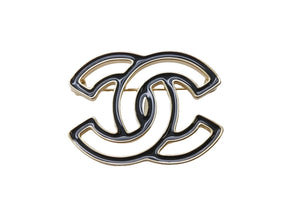 極美品 CHANEL シャネル ココマーク ブローチ 重量約35.0g B24A刻印 メタル ゴールド ブラック バイカラー 中古 4b003933