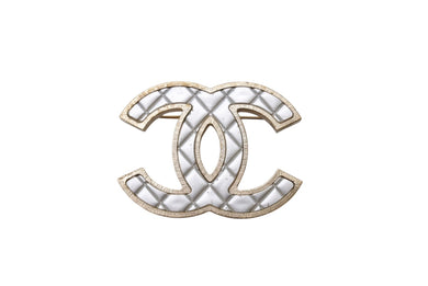 CHANEL シャネル ココマーク ブローチ 重量約23.5g B17V刻印 キルティング メタル シルバー ゴールド 美品 中古 4b003935