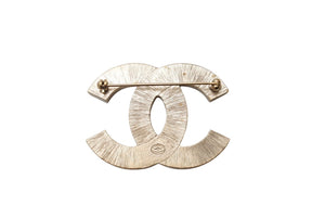 CHANEL シャネル ココマーク ブローチ 重量約23.5g B17V刻印 キルティング メタル シルバー ゴールド 美品 中古 4b003935