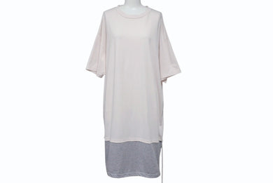 MARNI マルニ 半袖Ｔシャツ ロング丈 ワンピース 重ね着 S22763 テスート ピンク グレー サイズ46 美品 中古 4b004528
