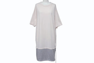 MARNI マルニ 半袖Ｔシャツ ロング丈 ワンピース 重ね着 S22763 テスート ピンク グレー サイズ46 美品 中古 4b004528