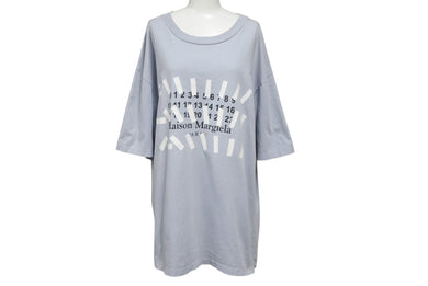 Maison Martin Margiela メゾンマルタンマルジェラ 半袖Tシャツ カットソー カレンダーロゴ ブルー サイズ48 美品 中古 4b004529