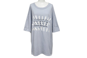 Maison Martin Margiela メゾンマルタンマルジェラ 半袖Tシャツ カットソー カレンダーロゴ ブルー サイズ48 美品 中古 4b004529
