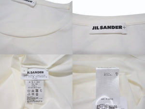 JIL SANDER PLUS ジルサンダー プラス 長袖Tシャツ 無地 KK PM ZI 0502 コットン ポリウレタン ホワイト サイズL 美品 中古 4b004531