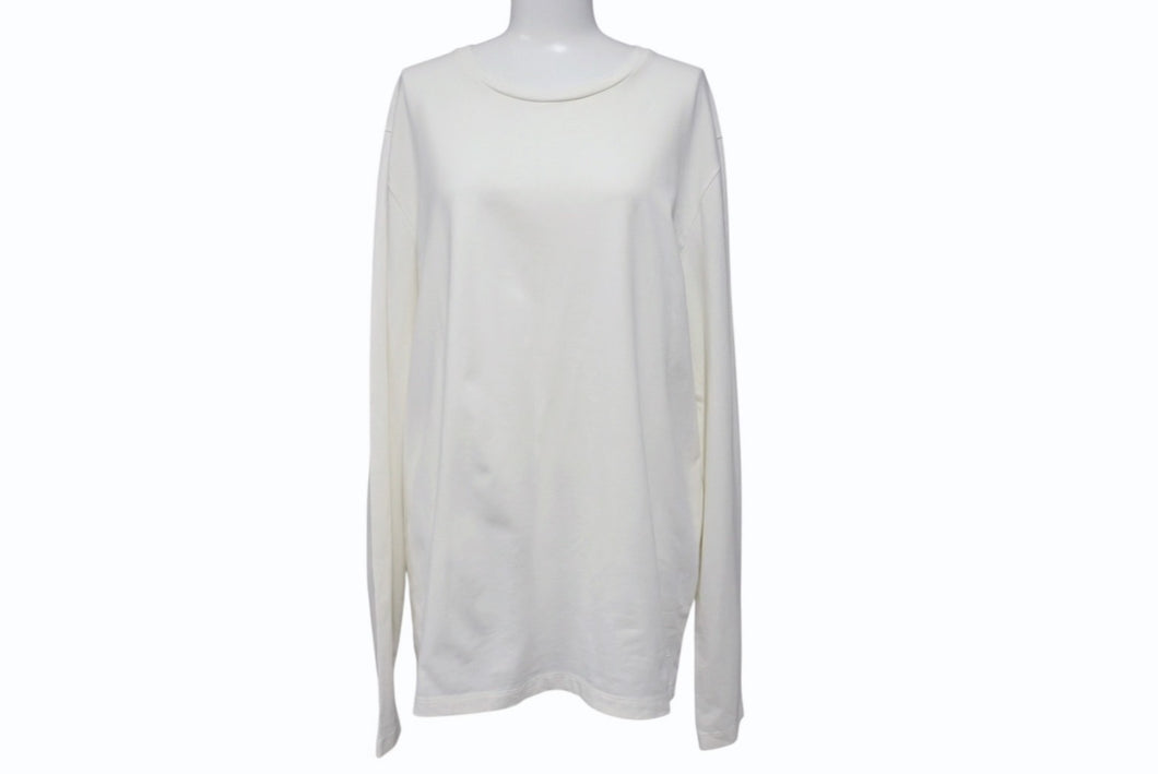 JIL SANDER PLUS ジルサンダー プラス 長袖Tシャツ 無地 KK PM ZI 0502 コットン ポリウレタン ホワイト サイズL 美品 中古 4b004531