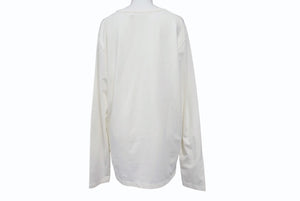 JIL SANDER PLUS ジルサンダー プラス 長袖Tシャツ 無地 KK PM ZI 0502 コットン ポリウレタン ホワイト サイズL 美品 中古 4b004531
