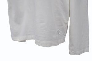 JIL SANDER PLUS ジルサンダー プラス 長袖Tシャツ 無地 KK PM ZI 0502 コットン ポリウレタン ホワイト サイズL 美品 中古 4b004531