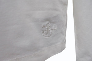 JIL SANDER PLUS ジルサンダー プラス 長袖Tシャツ 無地 KK PM ZI 0502 コットン ポリウレタン ホワイト サイズL 美品 中古 4b004531