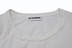 JIL SANDER PLUS ジルサンダー プラス 長袖Tシャツ 無地 KK PM ZI 0502 コットン ポリウレタン ホワイト サイズL 美品 中古 4b004531