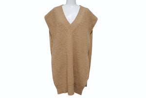 MaisonMargiela メゾンマルジェラ Vネック ベスト S50TH0059 イタリア製 ウール カシミヤ ナイロン ブラウン サイズS 美品 中古 4b004541