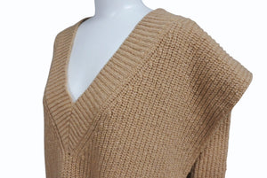 MaisonMargiela メゾンマルジェラ Vネック ベスト S50TH0059 イタリア製 ウール カシミヤ ナイロン ブラウン サイズS 美品 中古 4b004541
