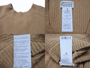 MaisonMargiela メゾンマルジェラ Vネック ベスト S50TH0059 イタリア製 ウール カシミヤ ナイロン ブラウン サイズS 美品 中古 4b004541
