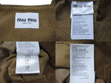 Load image into Gallery viewer, 新品同様 MIUMIU ミュウミュウ ウォッシュド フロックド シャンブレー ミニドレス MF5240 ブラウン コーデュロイ サイズ40 中古 4b004628