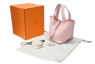 新品未使用 HERMES エルメス ピコタンロック PM ハンドバッグ トリヨンクレマンス ローズサクラ シルバー金具 W刻印 中古 4b004678