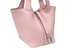 新品未使用 HERMES エルメス ピコタンロック PM ハンドバッグ トリヨンクレマンス ローズサクラ シルバー金具 W刻印 中古 4b004678