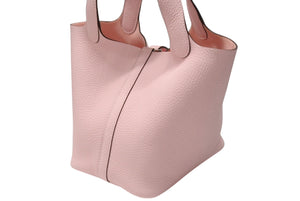 新品未使用 HERMES エルメス ピコタンロック PM ハンドバッグ トリヨンクレマンス ローズサクラ シルバー金具 W刻印 中古 4b004678
