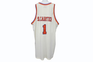 MITCHELL & NESS ミッチェル&ネス ノースリーブ JAY-Z ROC-A-FELLA NY RN#106371 ナイロン ホワイト ブルー オレンジ サイズ54 美品 中古 4b004708