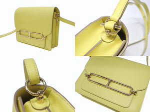 新品同様 HERMES エルメス ショルダーバッグ サックロウリスミニ ヴォーガリバー イエロー ゴールド金具 Y刻印 4b004820