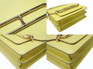 新品同様 HERMES エルメス ショルダーバッグ サックロウリスミニ ヴォーガリバー イエロー ゴールド金具 Y刻印 4b004820