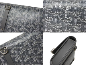 新品未使用 GOYARD ゴヤール モンテカルロ ミニケース ミニバッグ ゴヤールディンキャンバス ヴォーゼルカーフスキン グレー 中古 4b004898