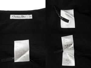 極美品 Christian Dior クリスチャンディオール ラップスカート 7C21330A1106 サイズ34 ブラック ウール 中古 4b005233