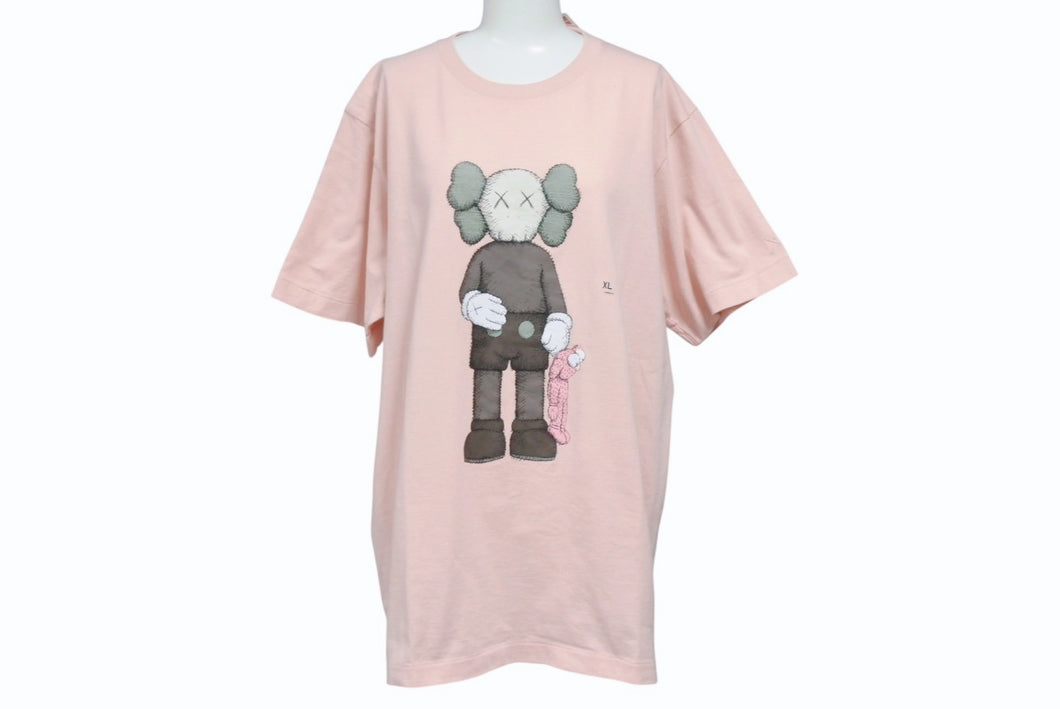新品未使用 UNIQLO ユニクロ ｘ KAWS カウズ コラボ 半袖Tシャツ ピンク サイズ XL 中古 4b005652