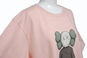 新品未使用 UNIQLO ユニクロ ｘ KAWS カウズ コラボ 半袖Tシャツ ピンク サイズ XL 中古 4b005652