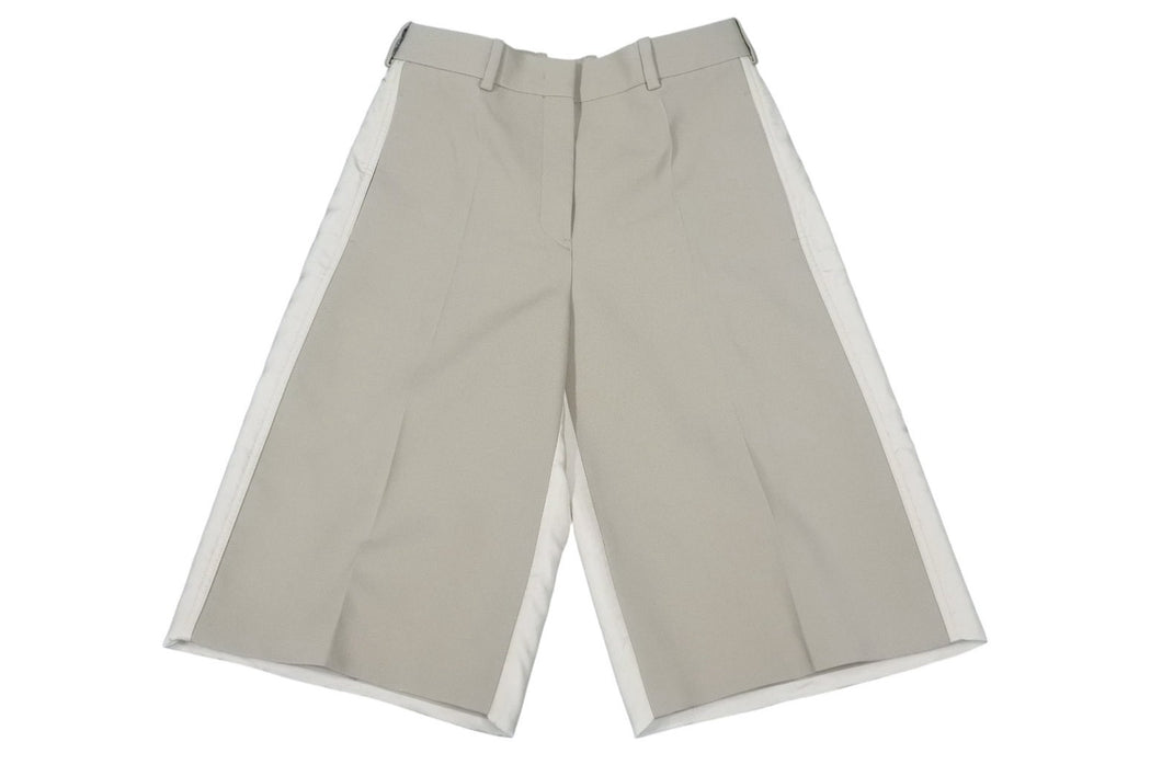 JIL SANDER ジルサンダー ショートパンツ J03KA0230 サイズ32 切り替えデザイン ベージュ ウールレーヨン 美品 中古 4b005750 
