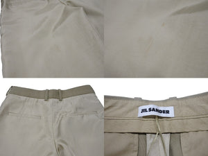 JIL SANDER ジルサンダー ショートパンツ J03KA0230 サイズ32 切り替えデザイン ベージュ ウールレーヨン 美品 中古 4b005750 