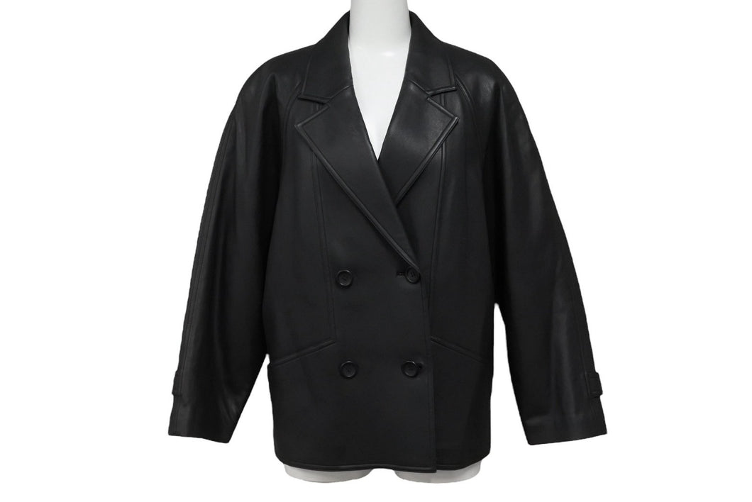 Christian Dior クリスチャンディオール レザージャケット レザーコート ブラック ラムスキン 美品 中古 4b005833 