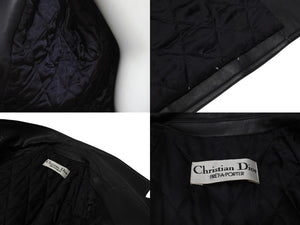 Christian Dior クリスチャンディオール レザージャケット レザーコート ブラック ラムスキン 美品 中古 4b005833 