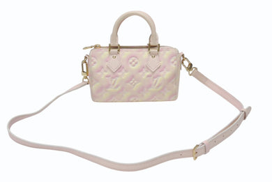 極美品 LOUIS VUITTON ルイヴィトン モノグラム アンプラント 2WAYバッグ ナノ スピーディ M81508 レザー 中古 4b006064