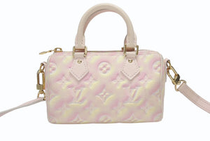 極美品 LOUIS VUITTON ルイヴィトン モノグラム アンプラント 2WAYバッグ ナノ スピーディ M81508 レザー 中古 4b006064