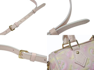 極美品 LOUIS VUITTON ルイヴィトン モノグラム アンプラント 2WAYバッグ ナノ スピーディ M81508 レザー 中古 4b006064