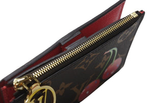 未使用 ルイヴィトン ルイヴィトン モノグラム ポルトフォイユリサ 新作 二つ折り財布 M13420 村上隆 ブラウン 中古 4b006148 