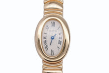 Load image into Gallery viewer, 極美品 CARTIER カルティエ BAIGNOIRE MINI ミニ ベニュワール 腕時計 W15109D8 重量約66.0g 金無垢 白文字盤 防水ケース クォーツ 中古 4b006172