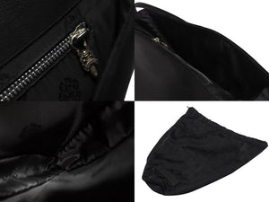 極美品 CHROME HEARTS クロムハーツ 5PT ラージスター トライアングル ショルダーバッグ ブラック ベロア レザー シルバー925 中古 4b006283