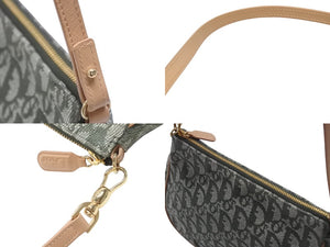以前同様 Christian Dior クリスチャンディオール トロッター サドルポーチ ワンショルダー グリーン MC 0071 中古 4b006511 