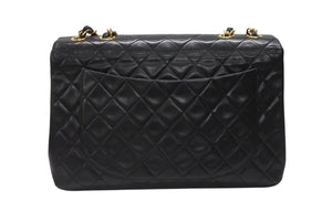 CHANEL シャネル デカマトラッセ Sフラップ Wチェーンショルダーバッグ 3番台 ココマーク ラムスキン ブラック ゴールド金具 良品 中古 4b006535